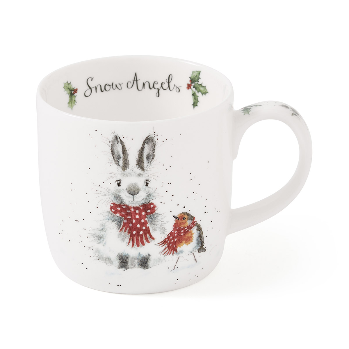 Wrendale Designs Snow Angels Mug (rabbit & robin) image number null